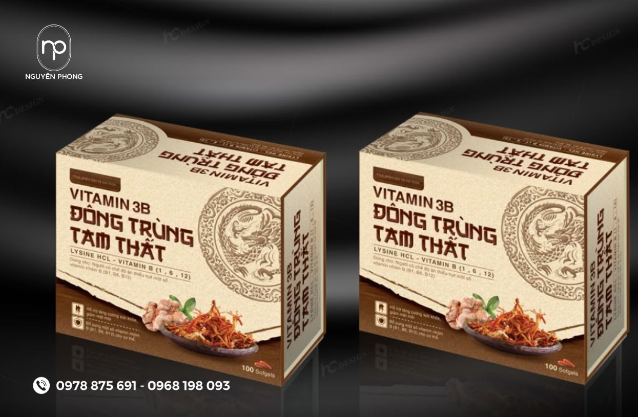 Mẫu hộp đựng đông trùng tam thất